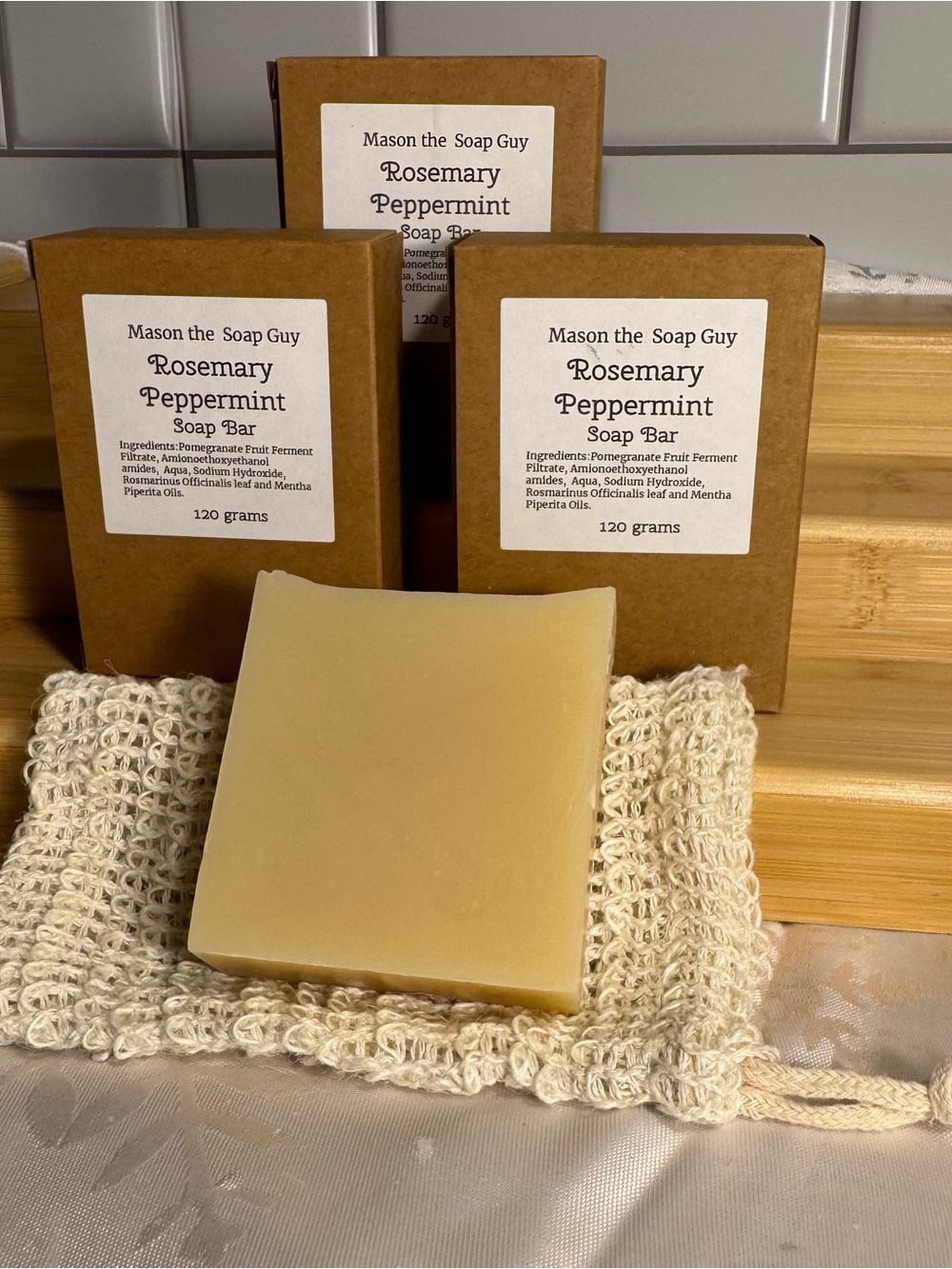 Rosemary Peppermint Vegan Soap Bar: made with coconut and olive oil